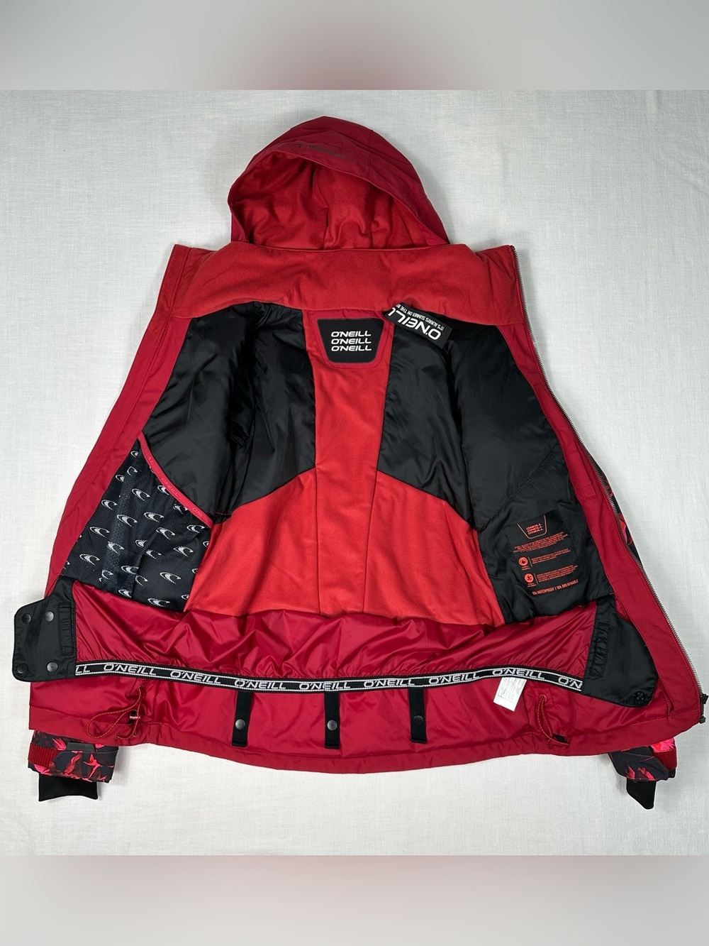 O’Neill Wavelite Ski Snowboard Jacket Womens XS Red Pink Black Floral 10K - Picture 6 of 16